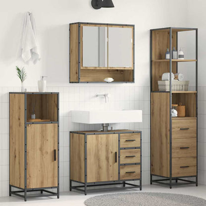 Badezimmermöbel-Set 3 Stk. Artisan-Eiche Holzwerkstoff
