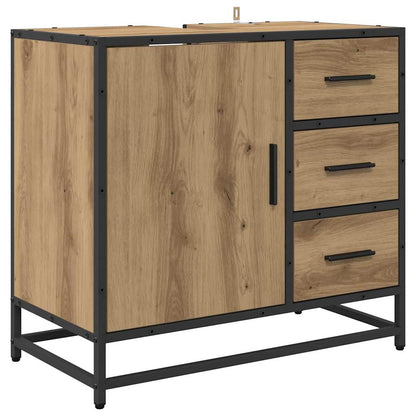 Badezimmermöbel-Set 3 Stk. Artisan-Eiche Holzwerkstoff