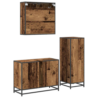 Badezimmermöbel-Set 3 stk. Altholz 80 x 33 x 60 cm
