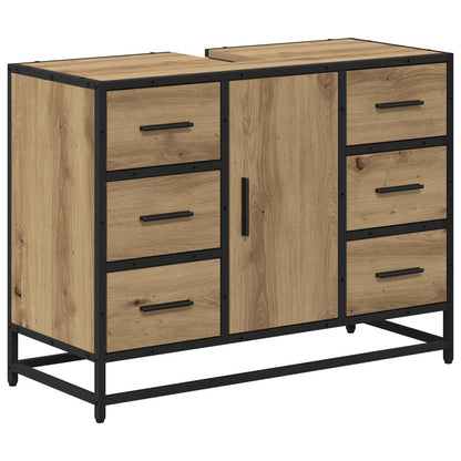 Badezimmermöbel-Set 3 stk. Artisan-Eiche 80 x 33 x 60 cm