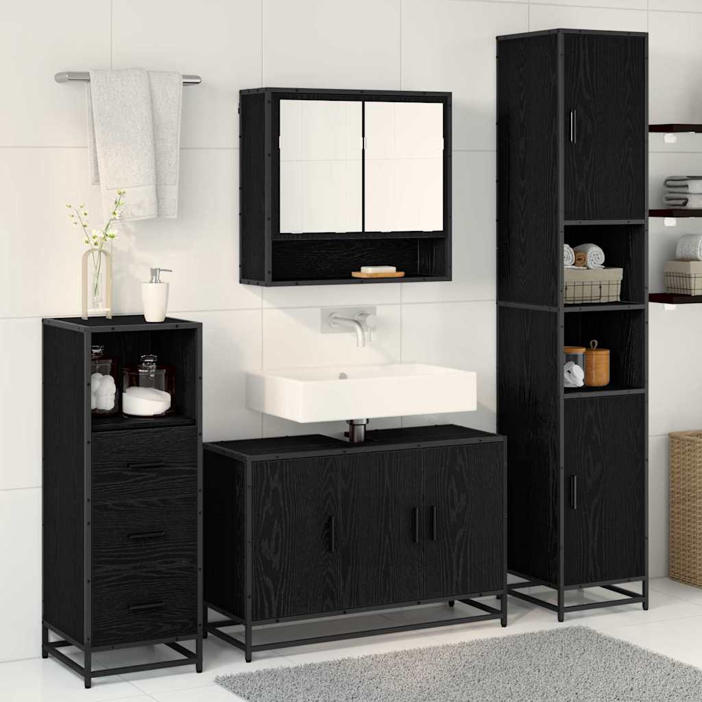 Badezimmermöbel-Set 3 stk. Altholz 90 x 33 x 60 cm