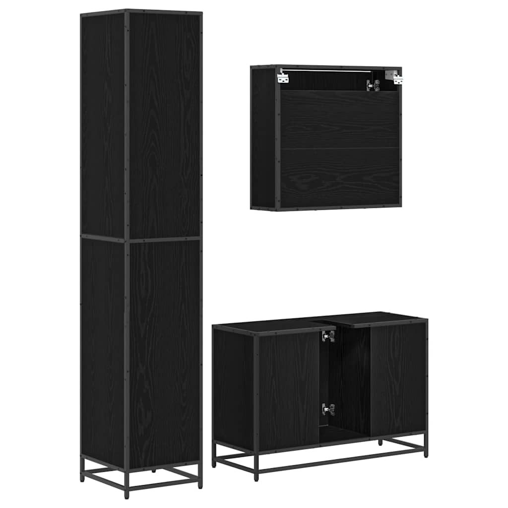 Badezimmermöbel-Set 3 stk. Altholz 90 x 33 x 60 cm