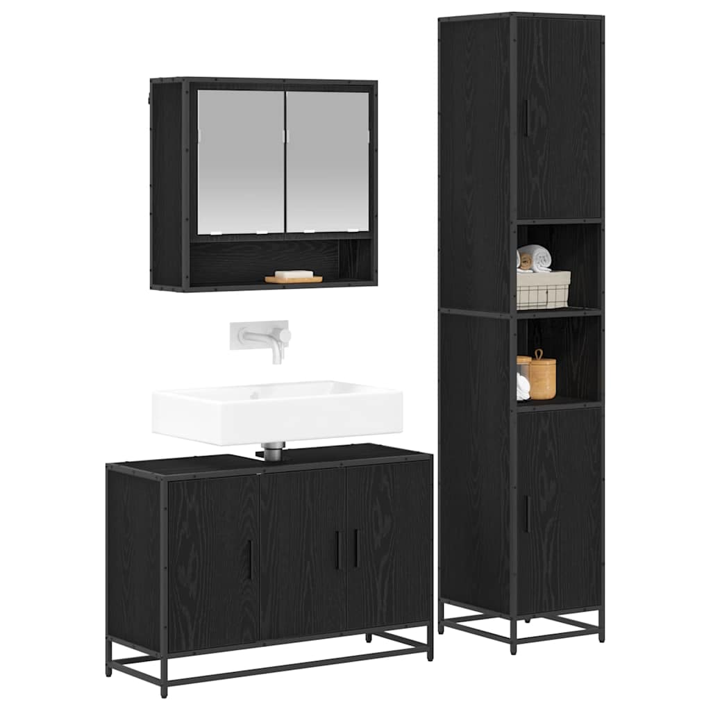 Badezimmermöbel-Set 3 stk. Altholz 90 x 33 x 60 cm