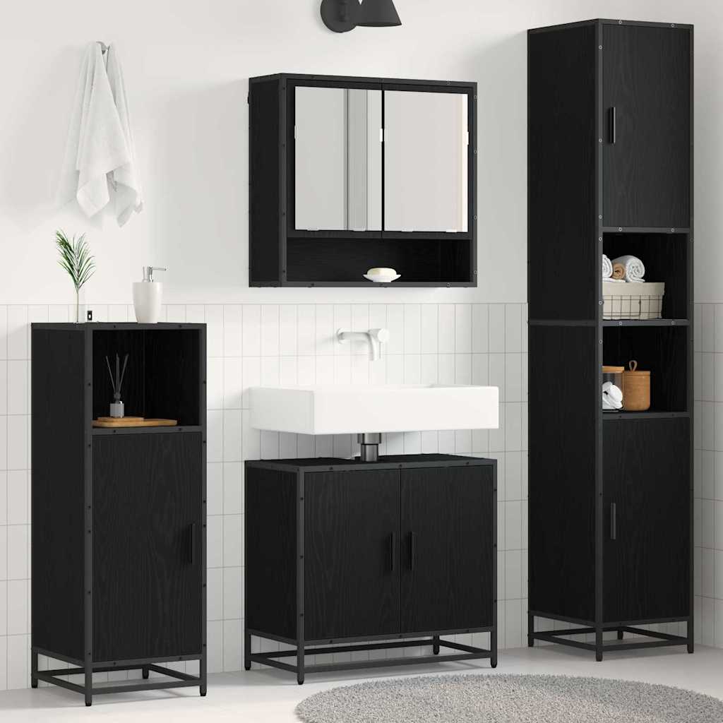 Badezimmermöbel-Set 3 stk. Artisan-Eiche 90 x 33 x 60 cm