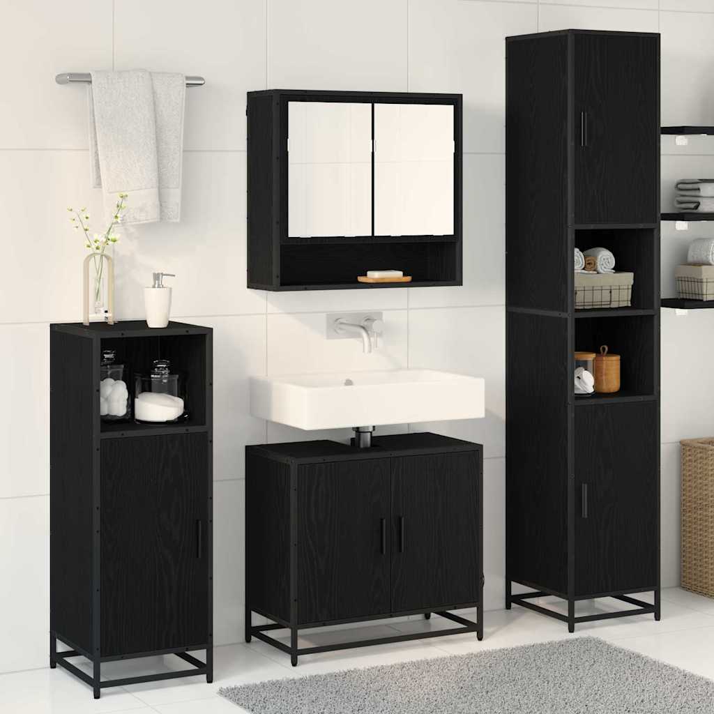 Badezimmermöbel-Set 3 stk. Artisan-Eiche 90 x 33 x 60 cm