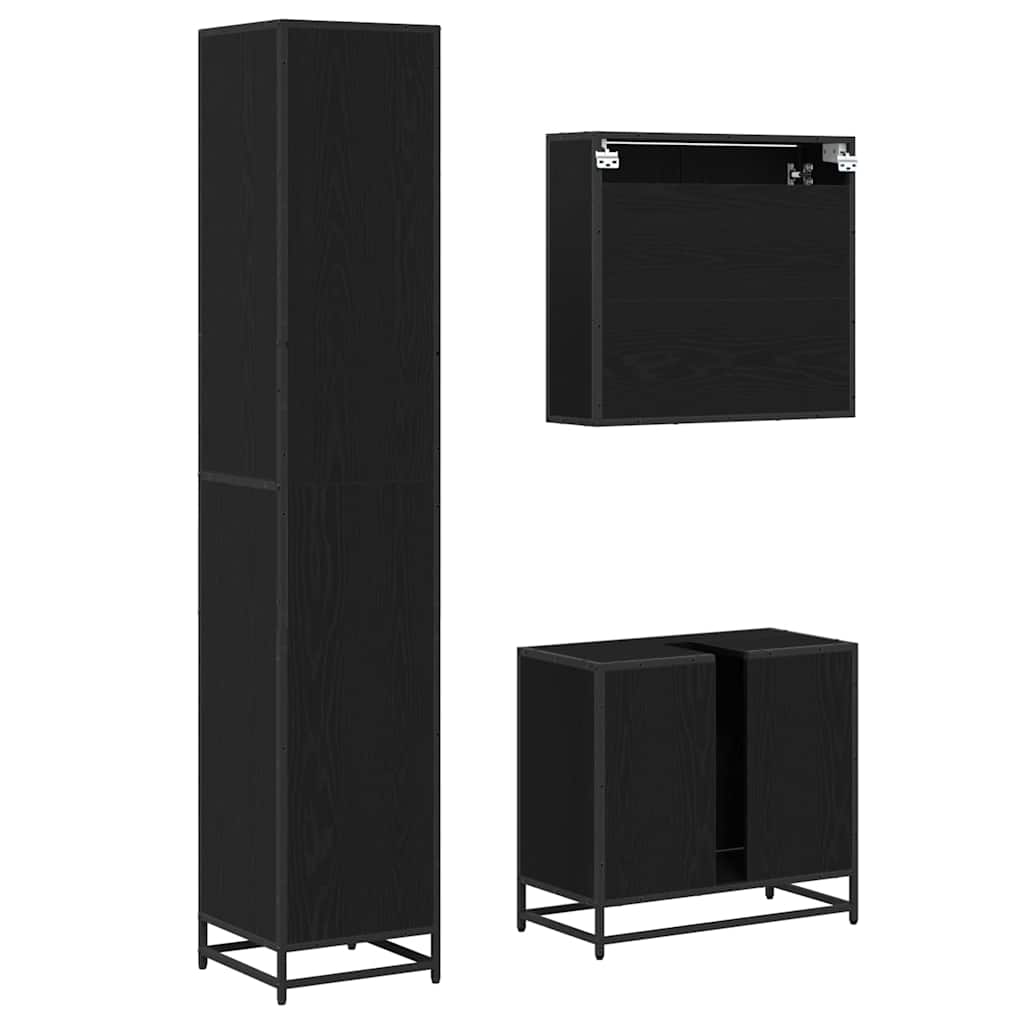 Badezimmermöbel-Set 3 stk. Artisan-Eiche 90 x 33 x 60 cm