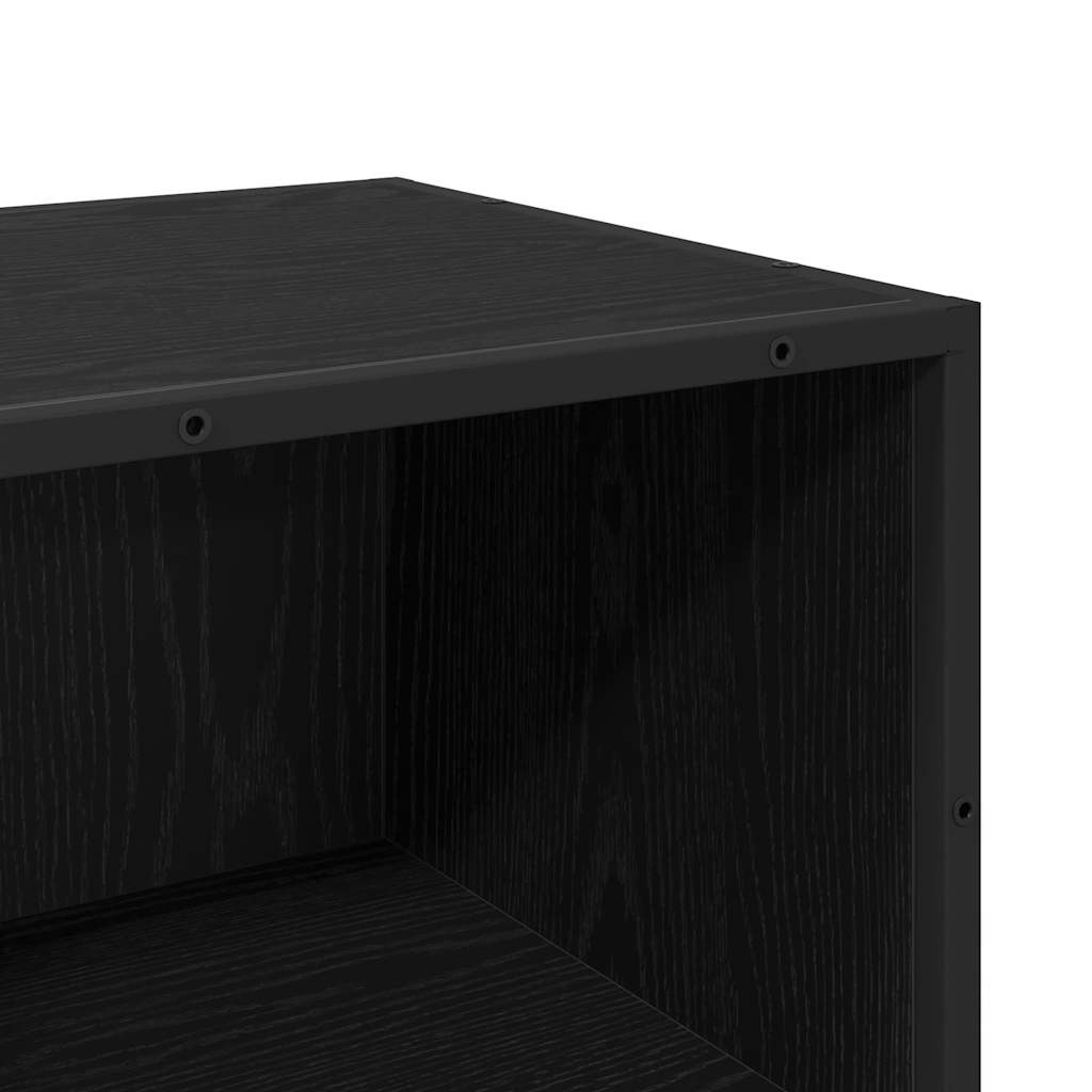 Badezimmermöbel-Set 4 pcs Schwarz Eichen-Optik Holzwerkstoff