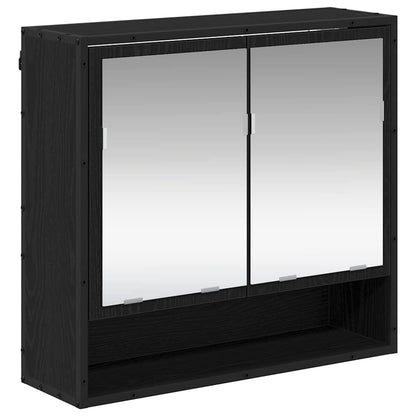 Badezimmermöbel-Set 3 Stk. Schwarz Eichen-Optik Holzwerkstoff