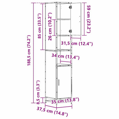 Badezimmermöbel-Set 3 Stk. Schwarz Eichen-Optik Holzwerkstoff