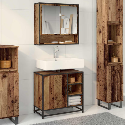 Badezimmermöbel-Set 2 stk. Altholz 65 x 33 x 60 cm