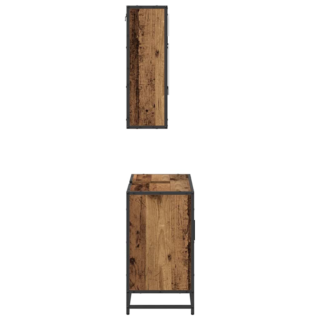 Badezimmermöbel-Set 2 stk. Altholz 65 x 33 x 60 cm