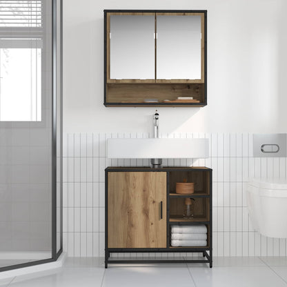 Badezimmermöbel-Set 2 Stk. Artisan-Eiche Holzwerkstoff