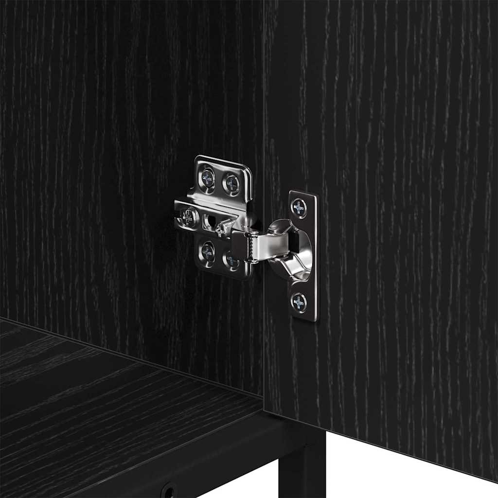 Badezimmermöbel-Set 2 Stk. Schwarz Eichen-Optik Holzwerkstoff