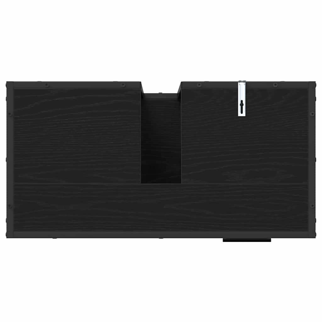 Badezimmermöbel-Set 4 stk. Schwarz Eichen-Optik 65 x 33 x 60 cm