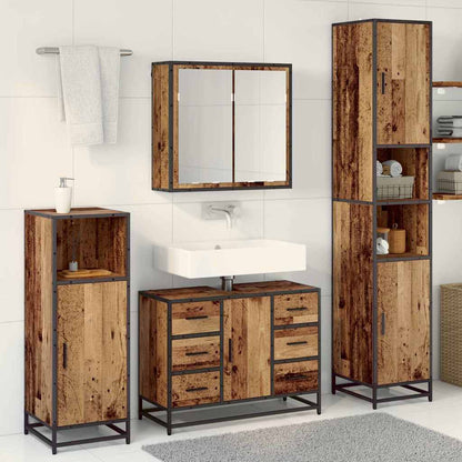 Badezimmermöbel-Set 3 stk. Altholz 80 x 33 x 60 cm