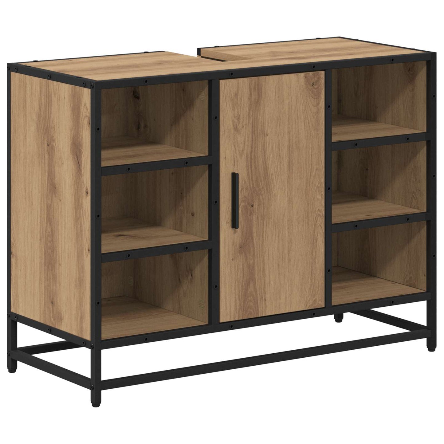 Badezimmermöbel-Set 3 stk. Artisan-Eiche 80 x 33 x 60 cm