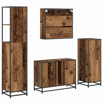 Badezimmermöbel-Set 4 stk. Altholz 80 x 33 x 60 cm