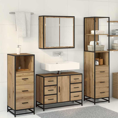 Badezimmermöbel-Set 4 Stk. Artisan-Eiche Holzwerkstoff