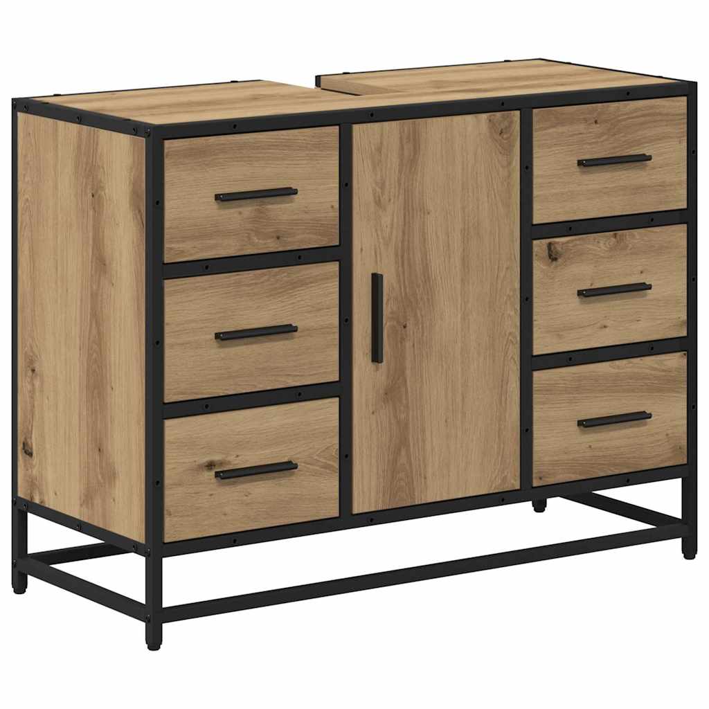 Badezimmermöbel-Set 4 stk. Artisan-Eiche 80 x 33 x 60 cm