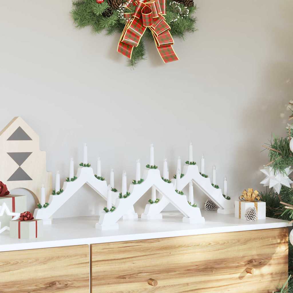 Weihnachtskerzenbrücke 3 stk. 7 LEDs Warmes Weiß