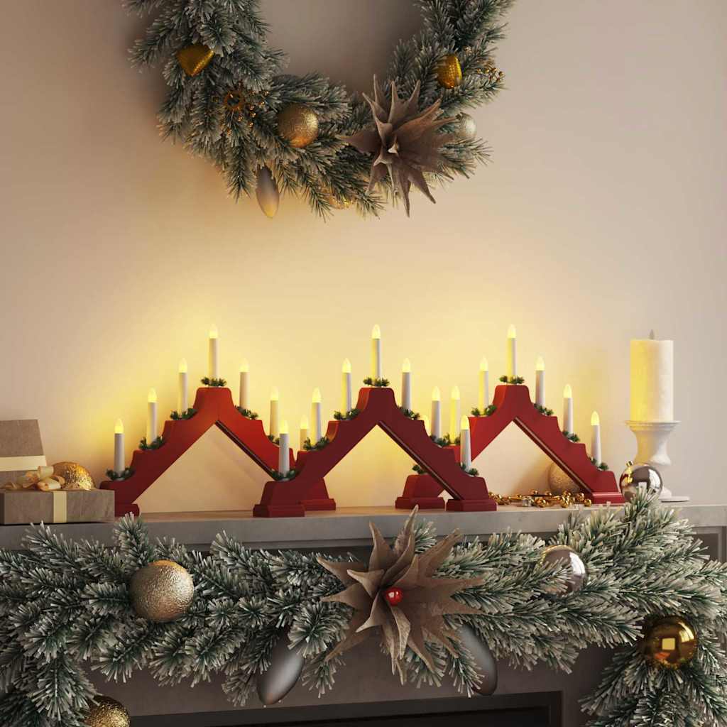 Weihnachtskerzenbrücke 3 stk. 7 LEDs Warmes Weiß