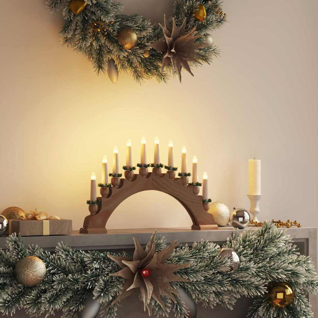 Weihnachtskerzenbogen mit 10 LED Kerzen LEDs Warmes Weiß