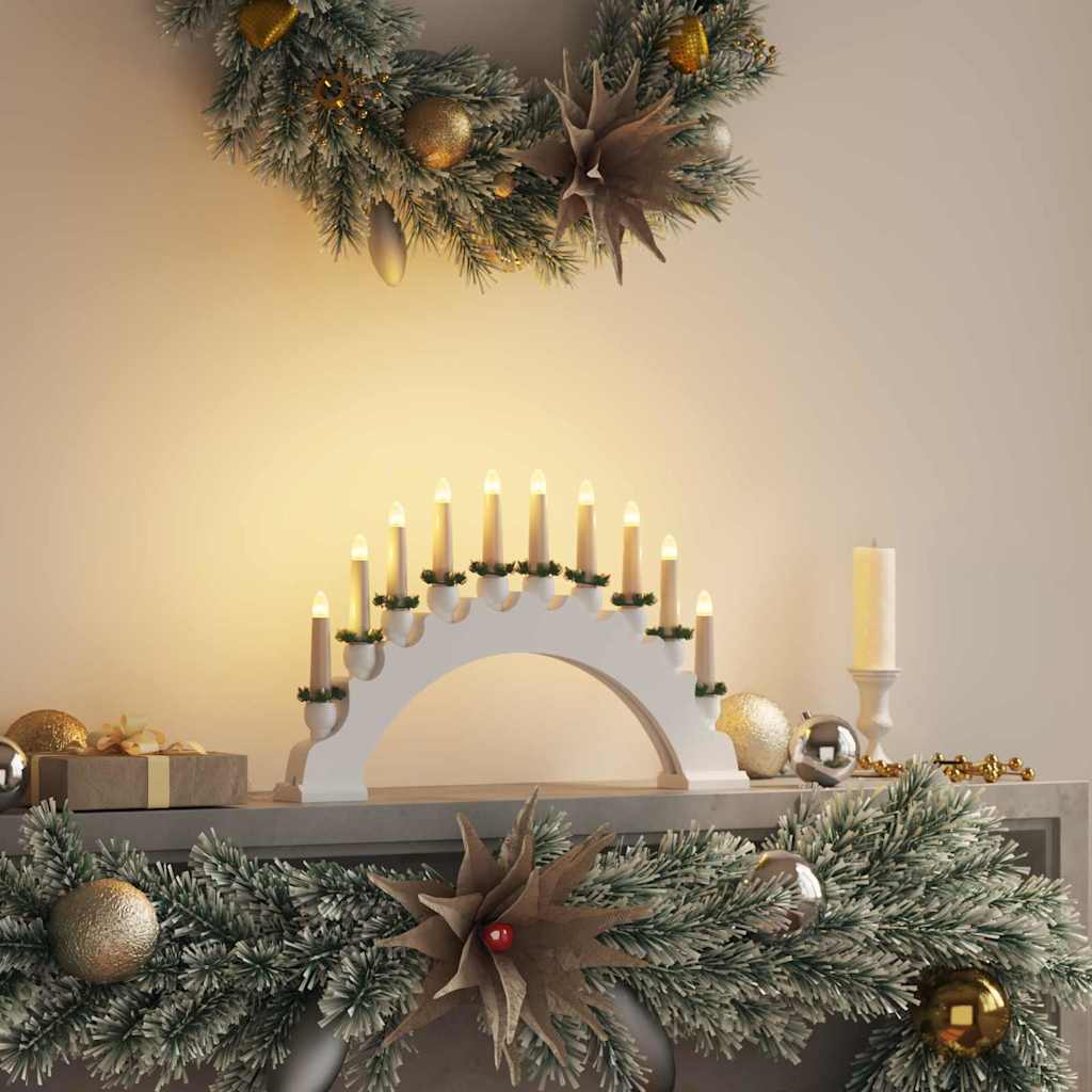 Weihnachtskerzenbogen mit 10 LED Kerzen LEDs Warmes Weiß