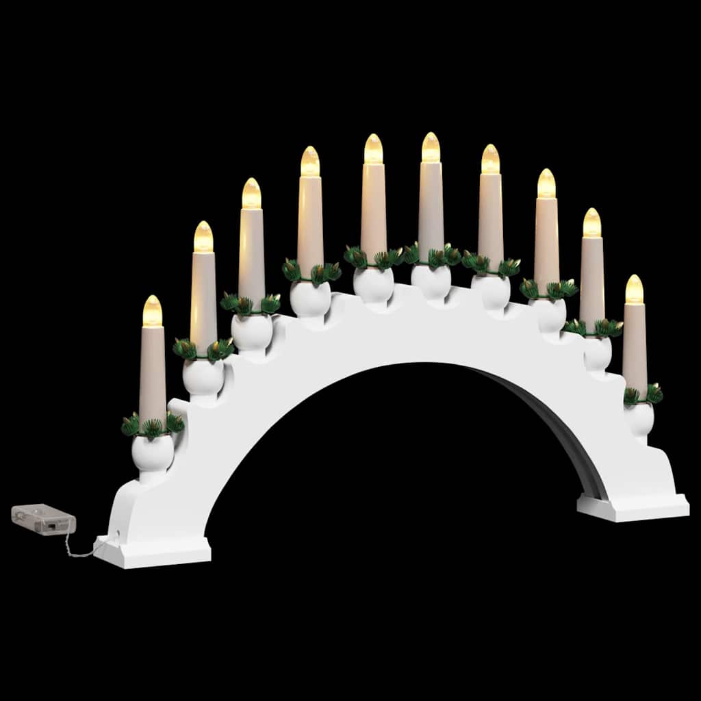 Weihnachtskerzenbogen mit 10 LED Kerzen LEDs Warmes Weiß