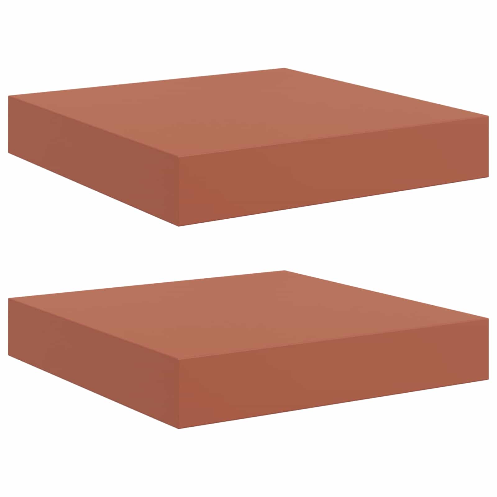 Wandregal 2 stk. Rot 23 x 23,5 x 3,8 cm Holzwerkstoff