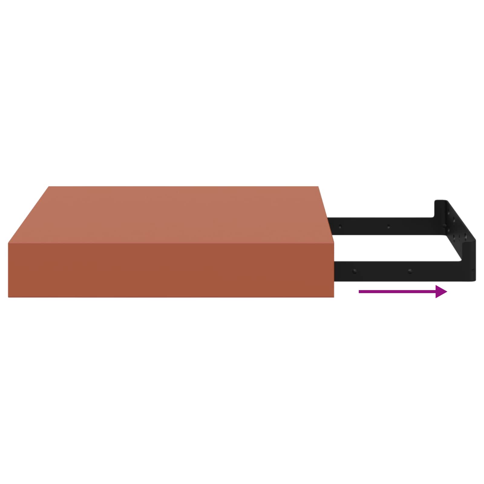 Wandregal 2 stk. Rot 23 x 23,5 x 3,8 cm Holzwerkstoff