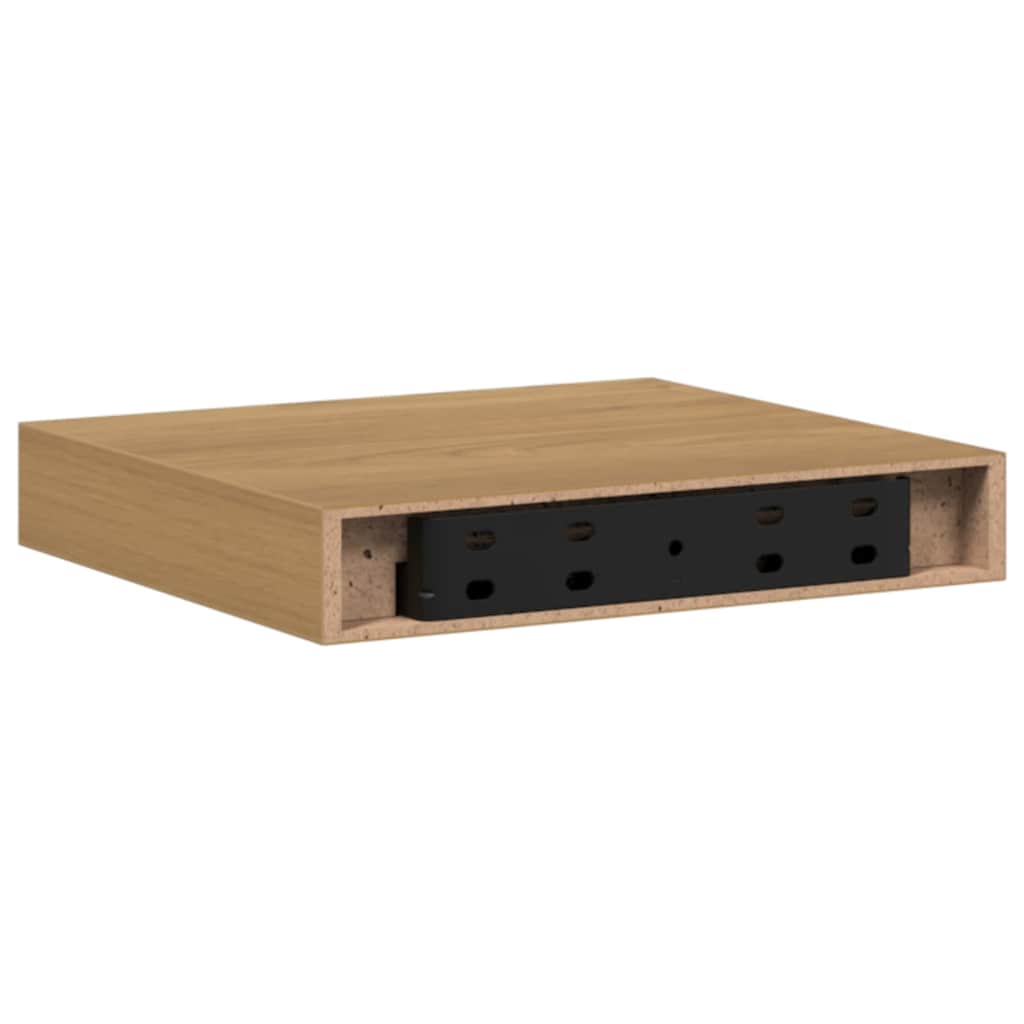 Wandregal 2 stk. Braun 23 x 23,5 x 3,8 cm Holzwerkstoff