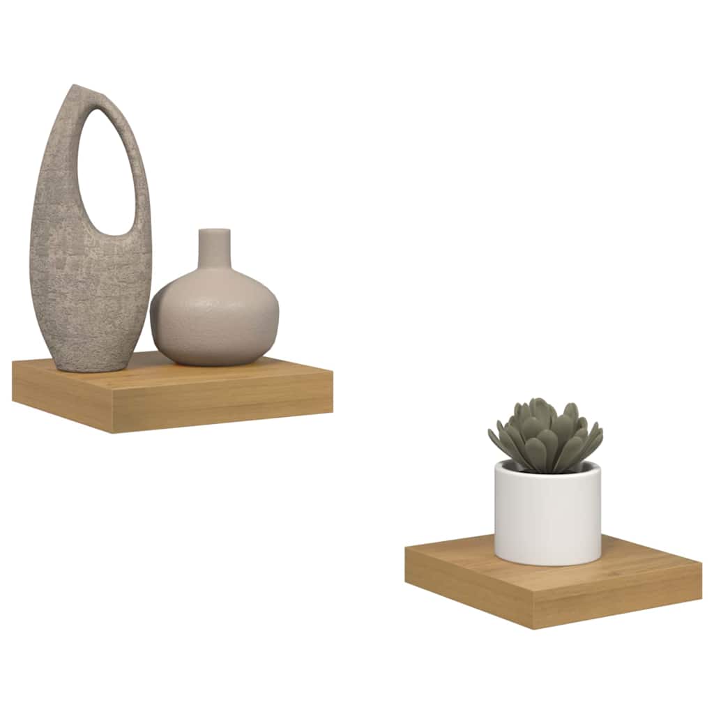 Wandregal 2 stk. Braun 23 x 23,5 x 3,8 cm Holzwerkstoff