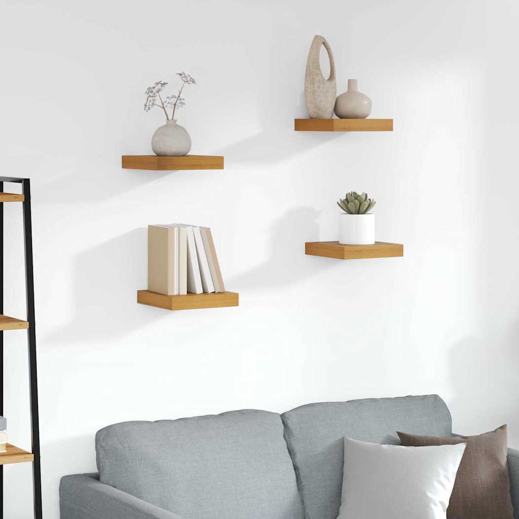Wandregal Wandhalterung 4 Stk. Braun 23 x 23,5 x 3,8 cm