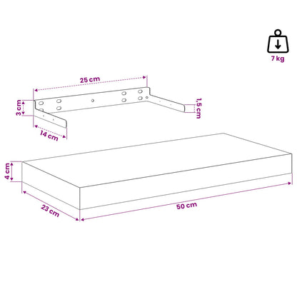 Wandregal Wandhalterung Braun 50 x 23,5 x 3,8 cm Holzwerkstoff
