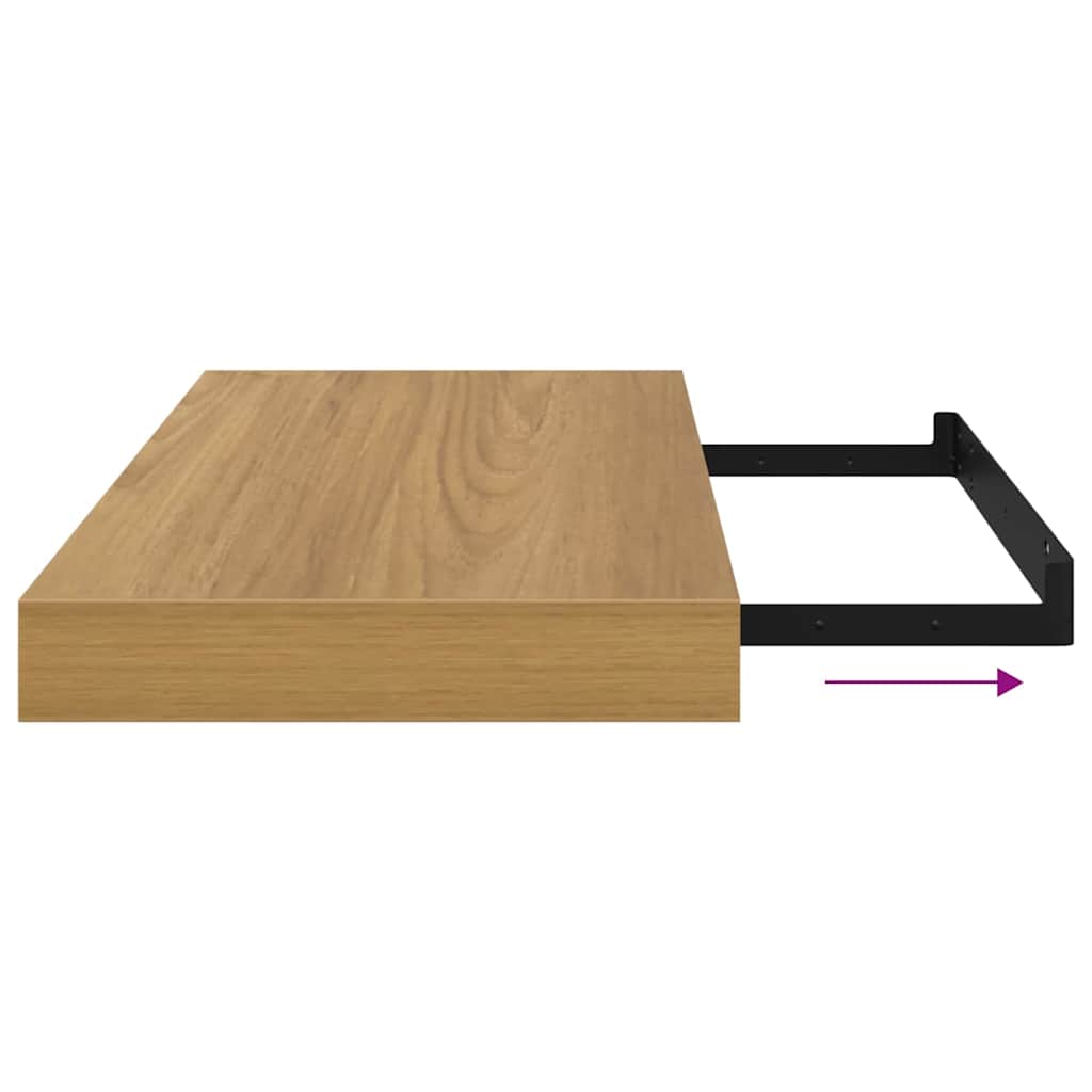 Wandregal Wandhalterung 2 Stk. Braun 50 x 23,5 x 3,8 cm