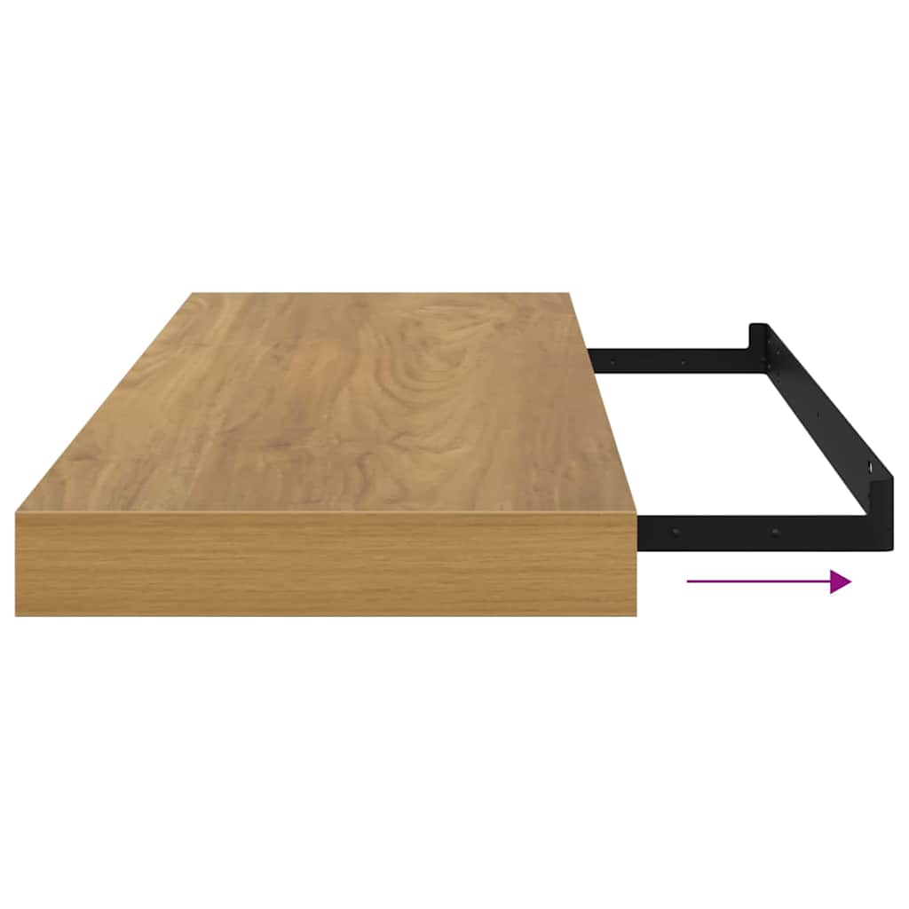 Wandregal Wandhalterung Braun 60 x 23,5 x 3,8 cm Holzwerkstoff