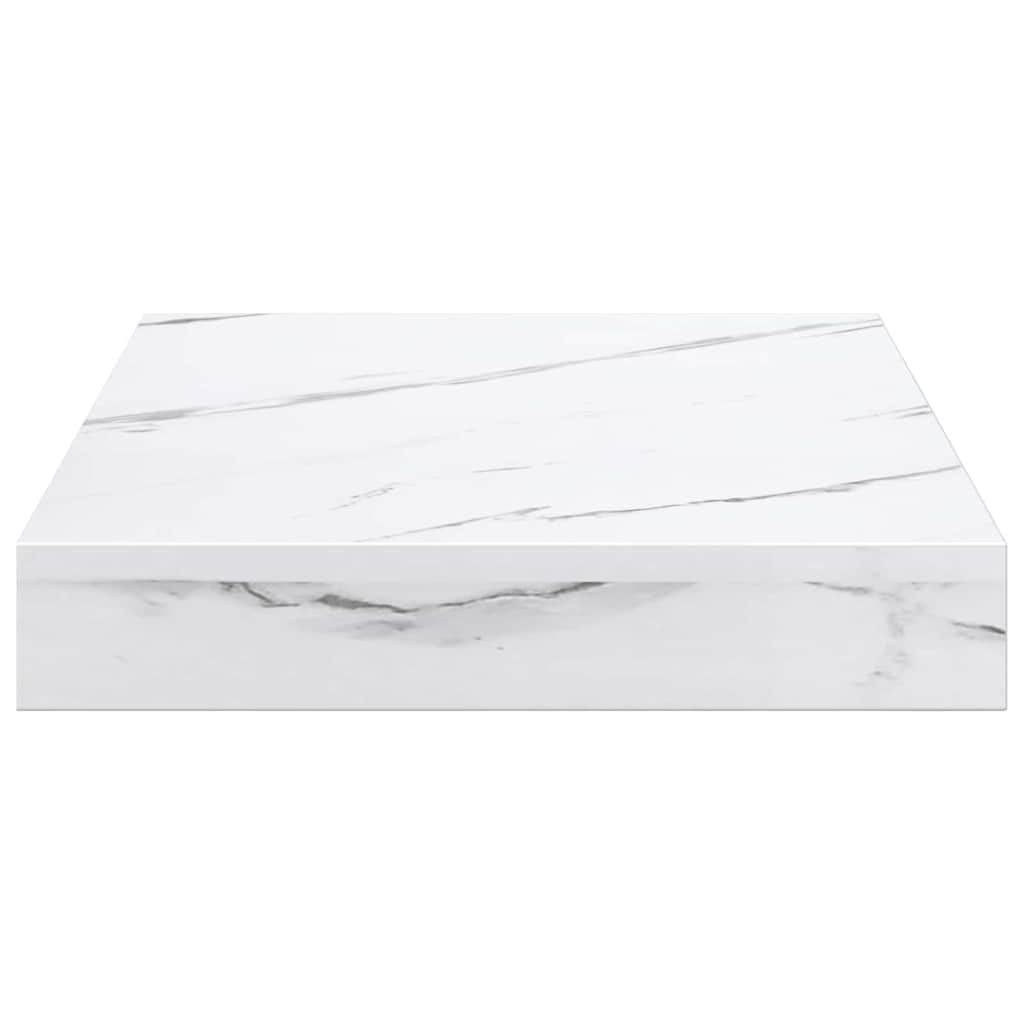 Wandregal Wandhalterung 2 Stk. Weiß Marmor 23 x 23,5 x 3,8 cm