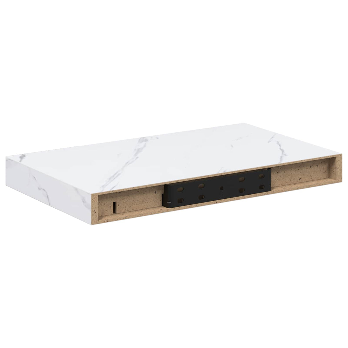 Wandregal 4 stk. Weiß Marmor 40 x 23,5 x 3,8 cm Holzwerkstoff