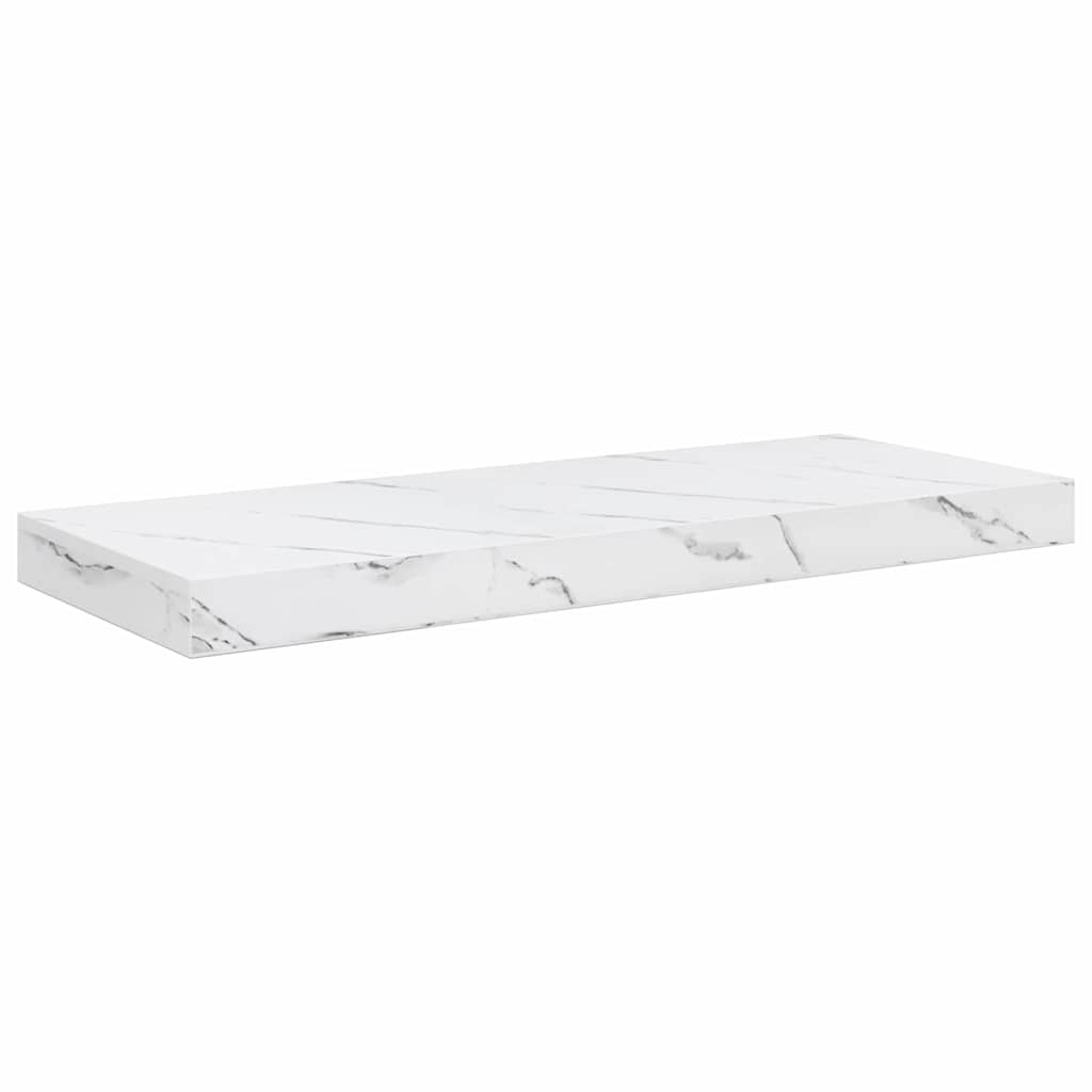 Wandregal Wandhalterung 2 Stk. Weiß Marmor 60 x 23,5 x 3,8 cm