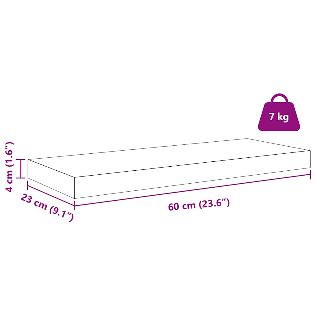 Wandregal Wandhalterung 2 Stk. Weiß Marmor 60 x 23,5 x 3,8 cm