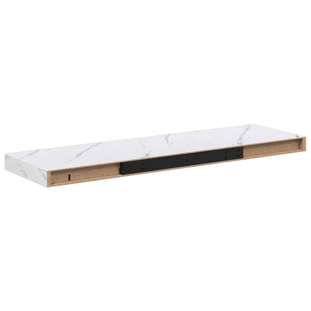 Wandregal Wandhalterung 2 Stk. Weiß Marmor 90 x 23,5 x 3,8 cm