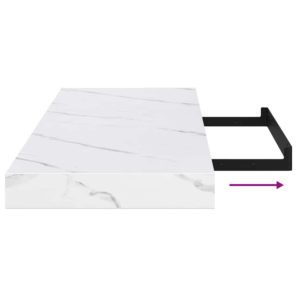 Wandregal Wandhalterung 4 Stk. Weiß Marmor 90 x 23,5 x 3,8 cm