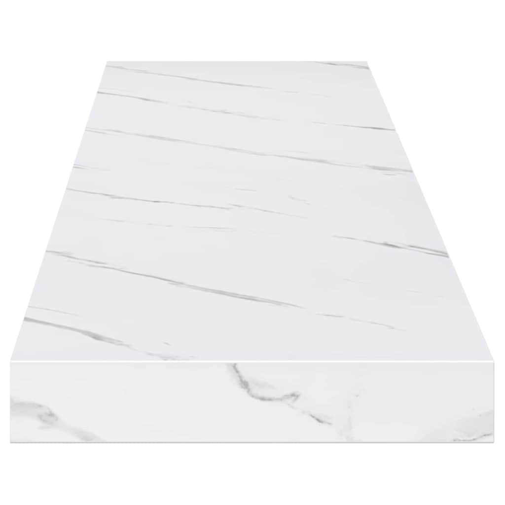 Wandregal Wandhalterung 2 Stk. Weiß Marmor 120 x 23,5 x 3,8 cm