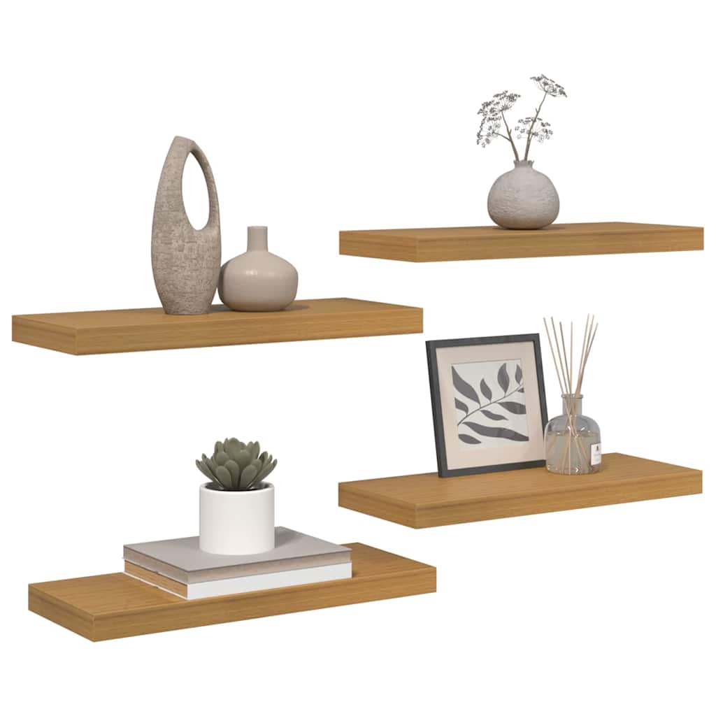 Wandregal Wandhalterung 4 Stk. Beige 60 x 23,5 x 3,8 cm