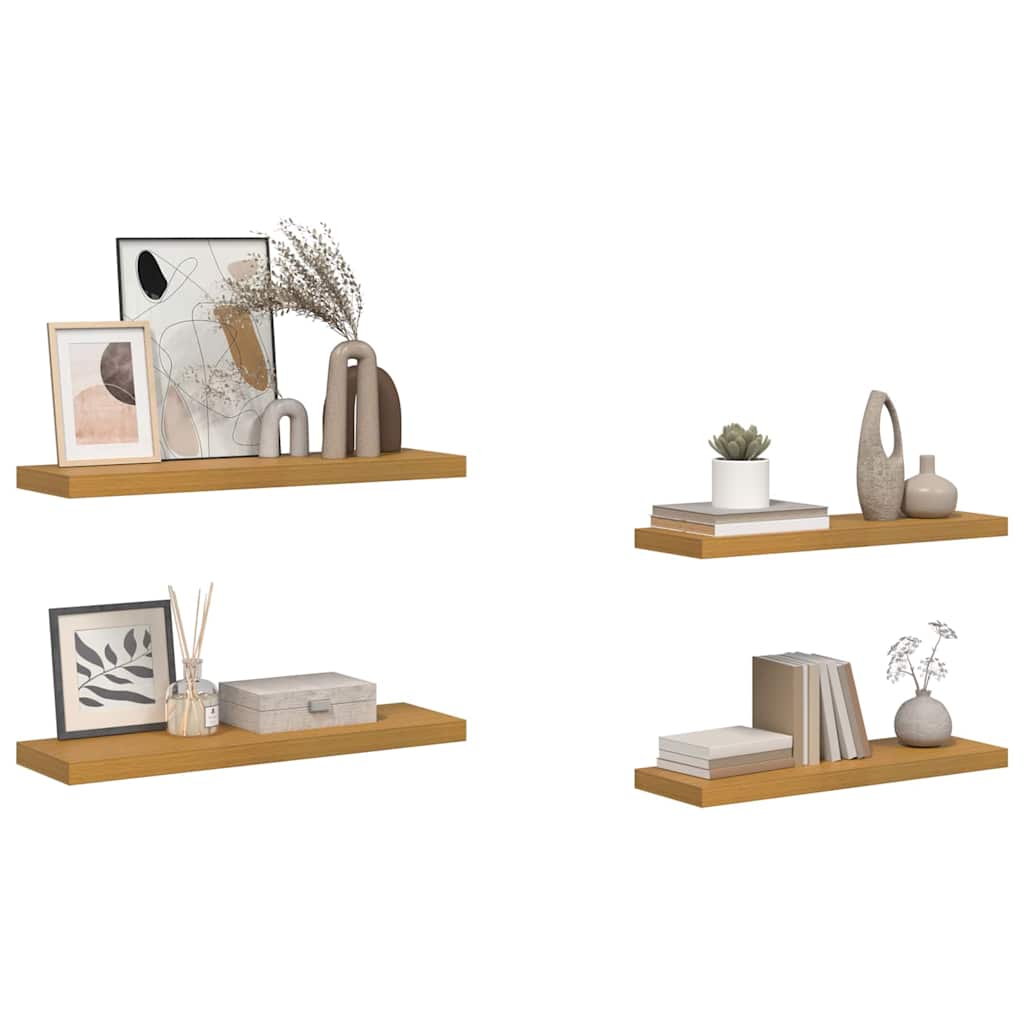 Wandregal Wandhalterung 4 Stk. Beige 80 x 23,5 x 3,8 cm