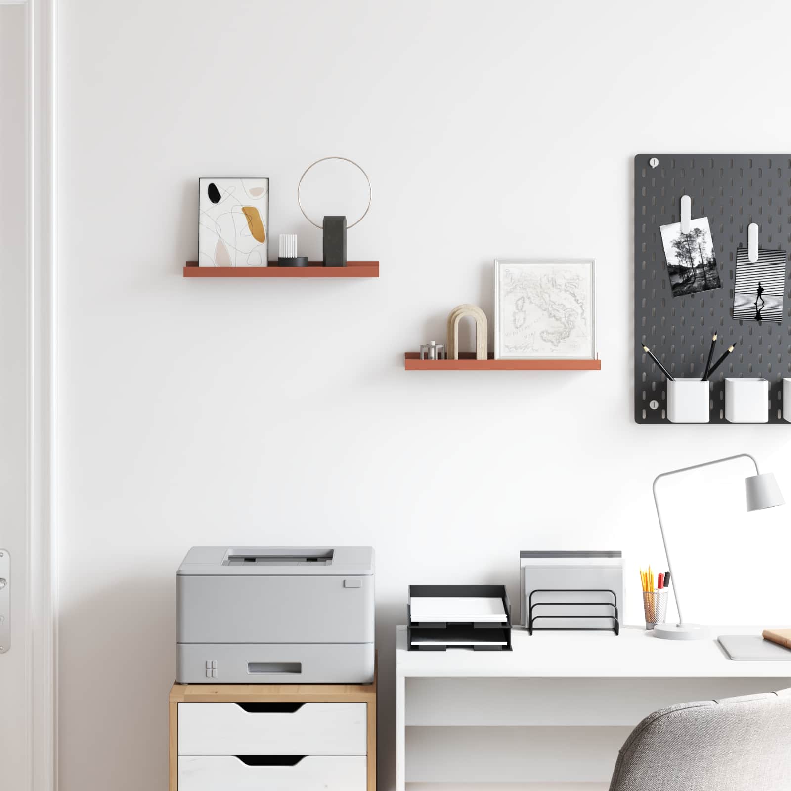Wandregal Wandhalterung 2 Stk. Rot 40 x 9 x 3 cm Holzwerkstoff