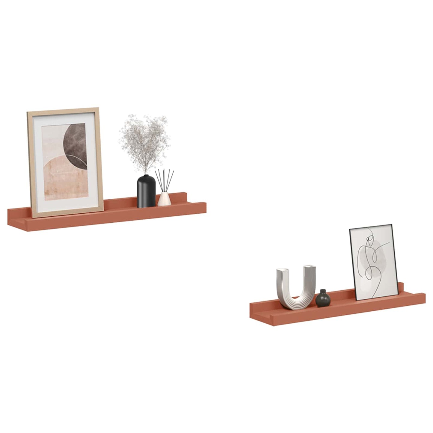 Wandregal Wandhalterung 2 Stk. Rot 40 x 9 x 3 cm Holzwerkstoff
