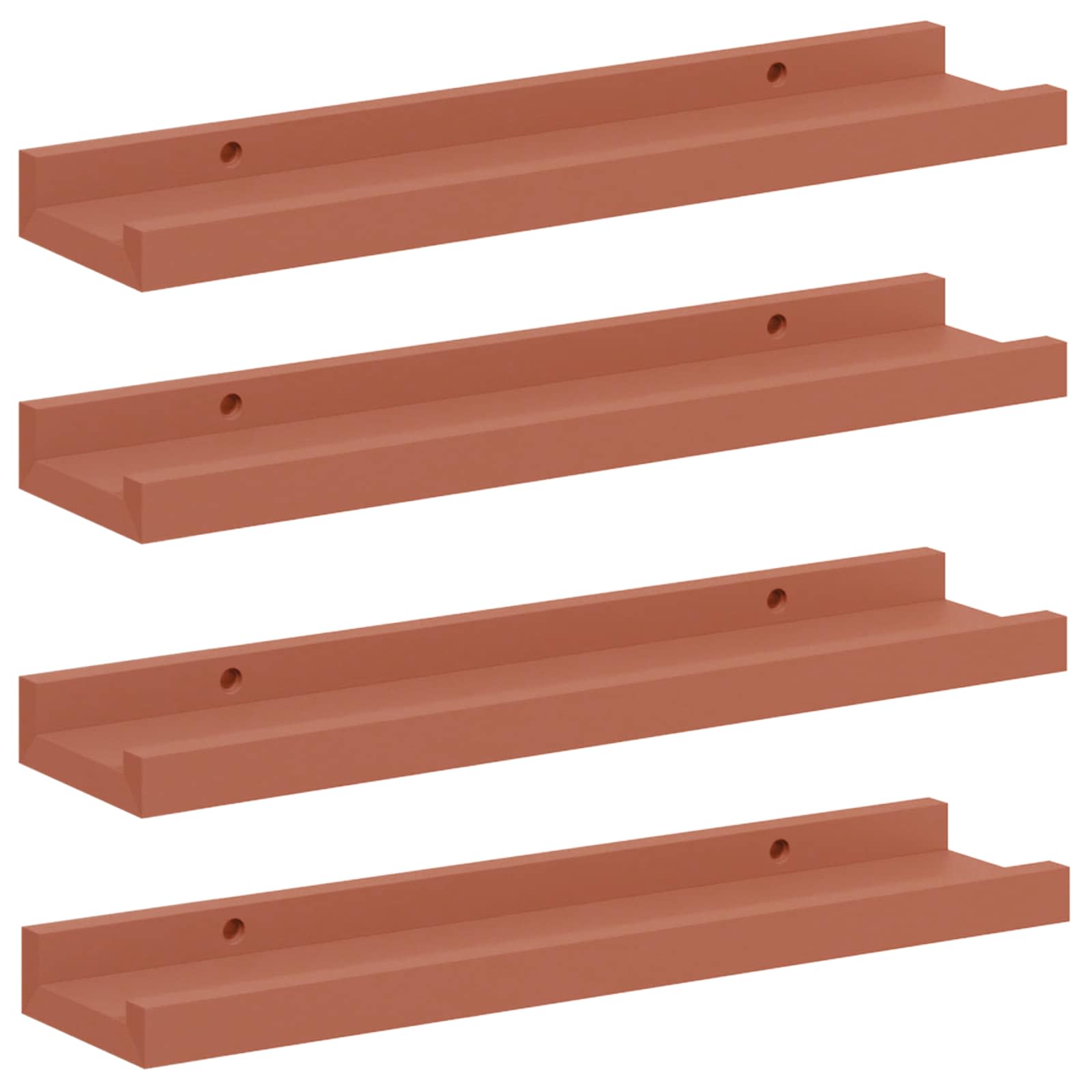 Wandregal Wandhalterung 4 Stk. Rot 40 x 9 x 3 cm Holzwerkstoff