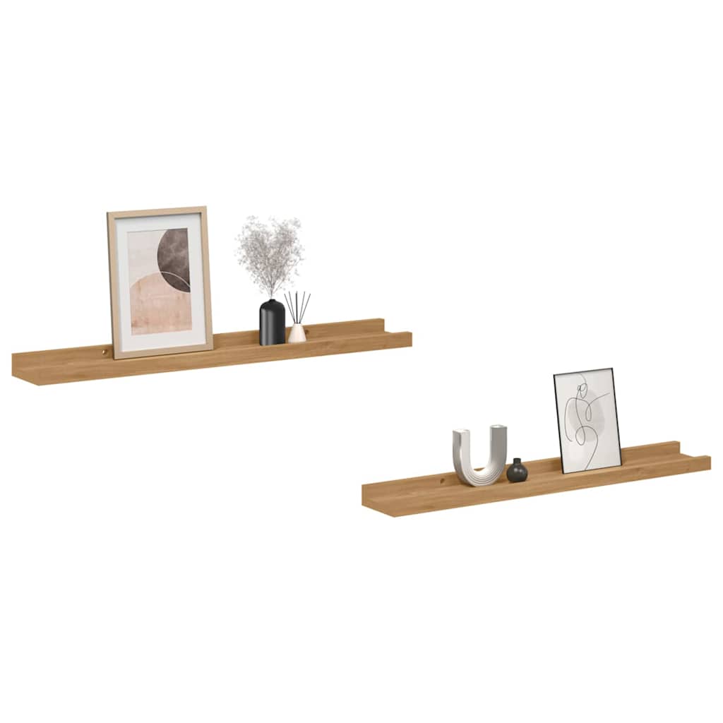 Wandregal Wandhalterung 2 Stk. Braun 60 x 9 x 3 cm