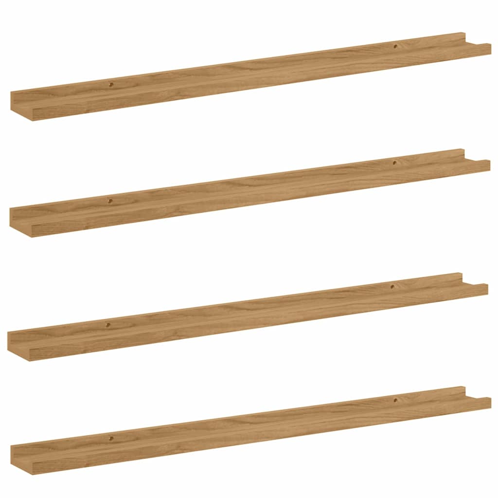 Wandregal Wandhalterung 4 Stk. Braun 100 x 9 x 3 cm